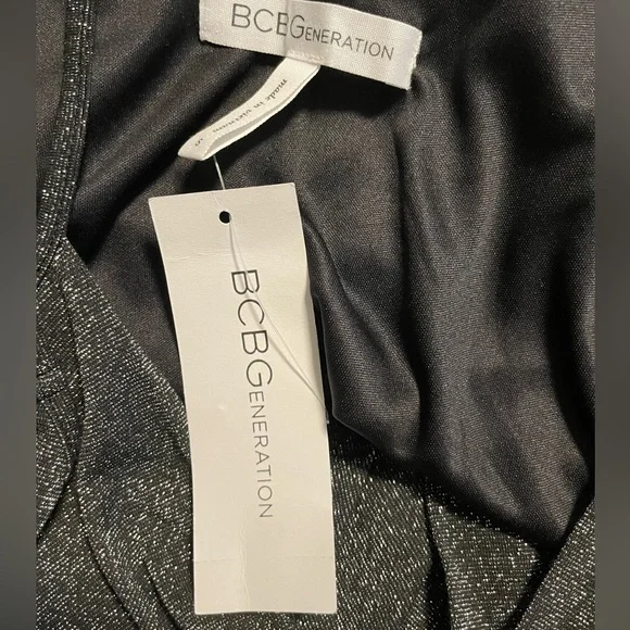 NWT | BCBGenaration|  Midi Metalic Black Dress | Small - Picture 8 of 14